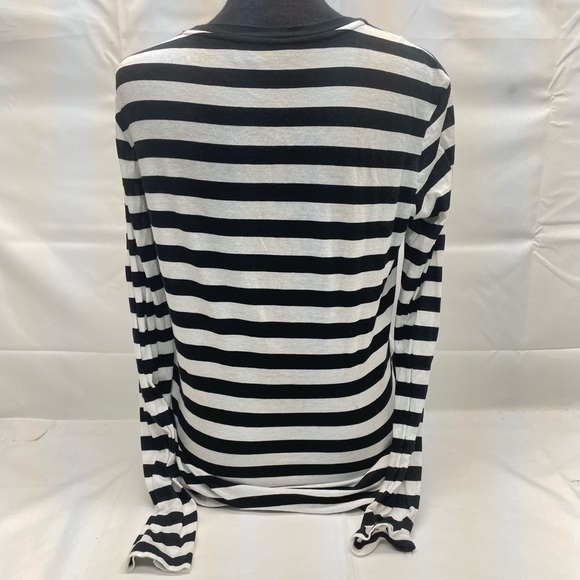 Women’s Polo Ralph Lauren Long Sleeve Striped Black/White Top Size Medium - Picture 2 of 3